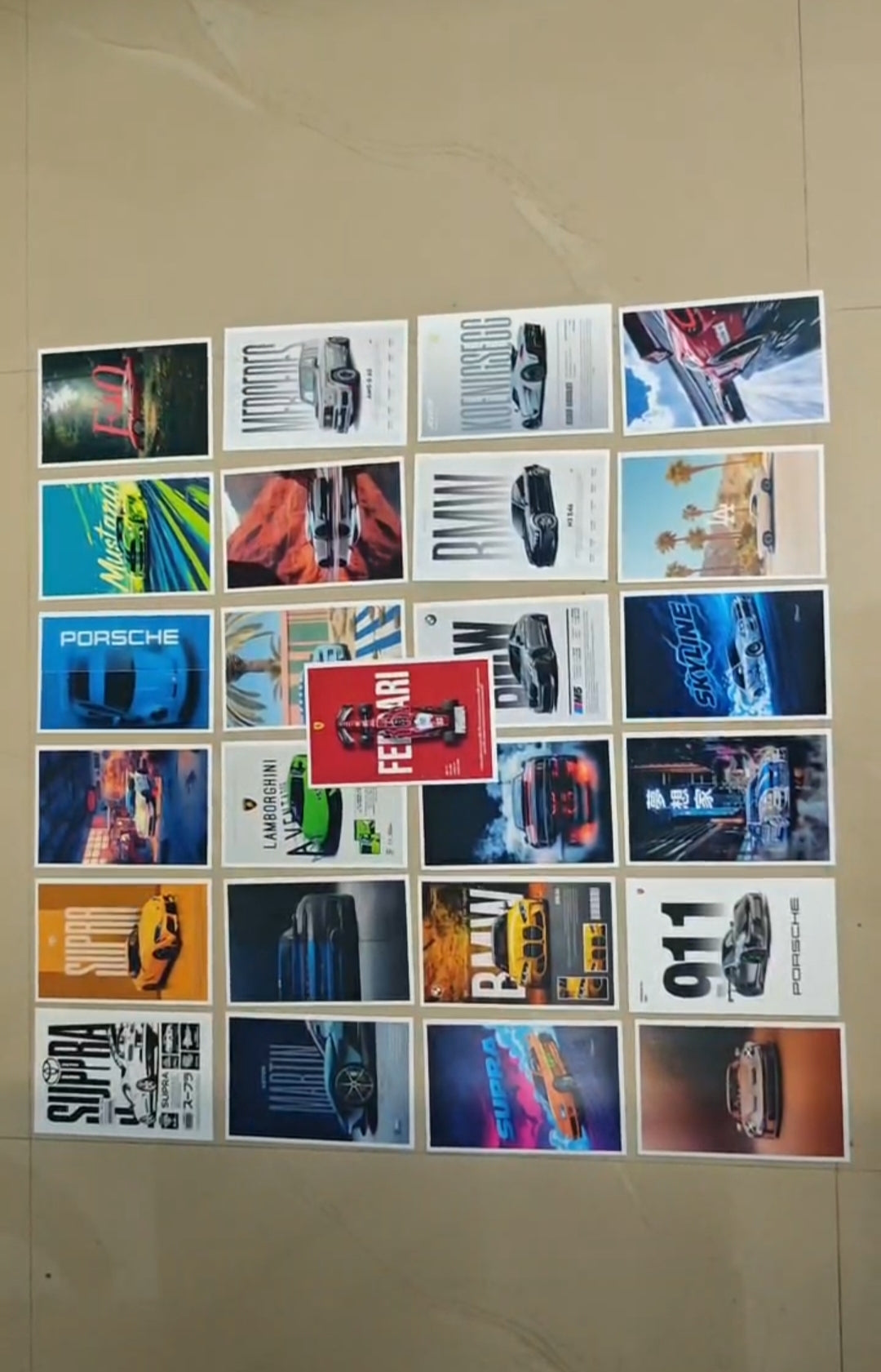 Aesthetic car poster card combo of 25 size A6