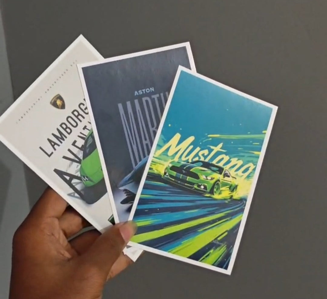 Aesthetic car poster card combo of 25 size A6
