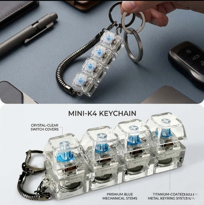 fidget keyboard keychain